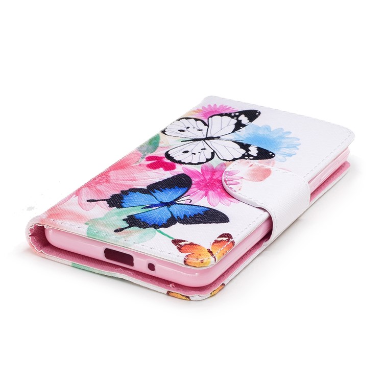 Pattern Printing PU Leather Magnetic Wallet Stand Mobile Phone Case for Nokia 2 - Butterflies and Flower-6