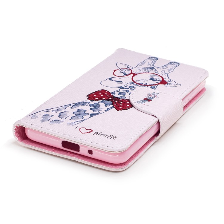 Pattern Printing PU Leather Magnetic Wallet Stand Cell Phone Case for Nokia 2 - Cute Giraffe-6