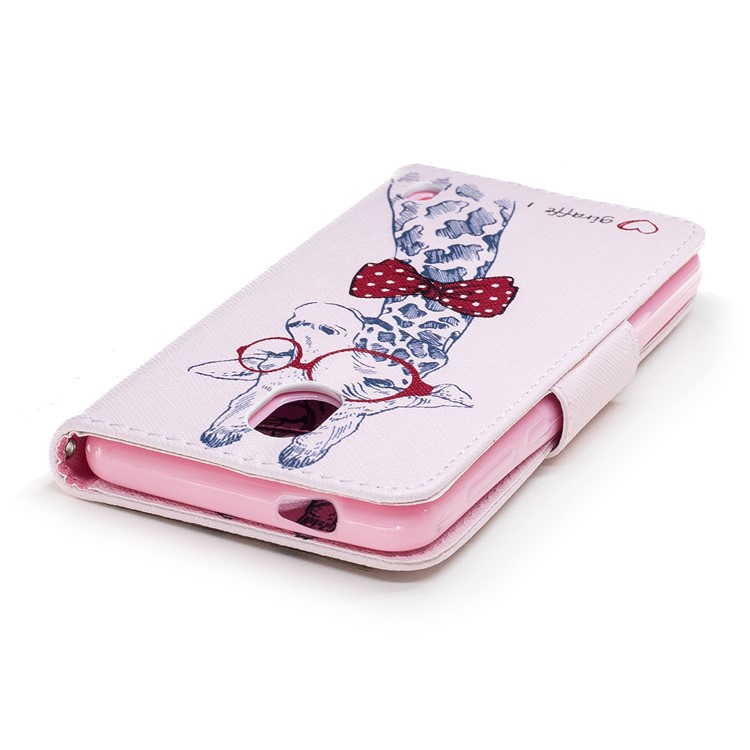 Pattern Printing PU Leather Magnetic Wallet Stand Cell Phone Case for Nokia 2 - Cute Giraffe-7