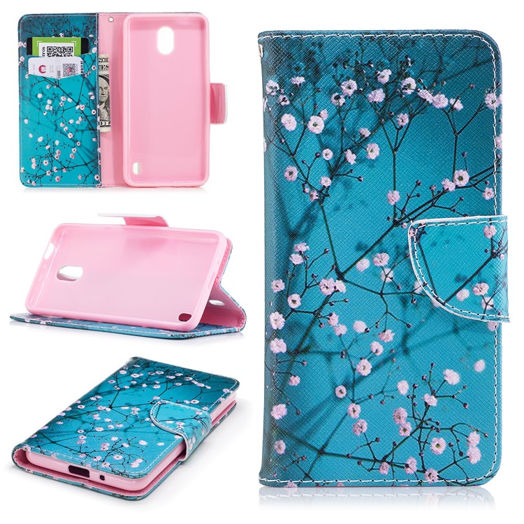 Pattern Printing PU Leather Magnetic Wallet Stand Cell Phone Cover for Nokia 2 - Wintersweet-1