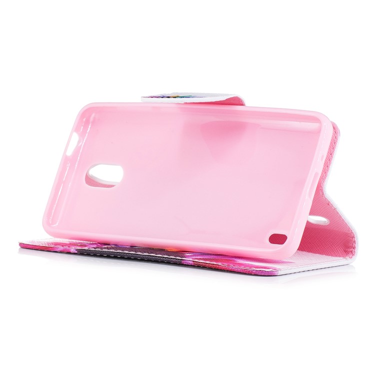 Pattern Printing PU Leather Magnetic Wallet Stand Protective Case for Nokia 2 - Half Sunflower-5