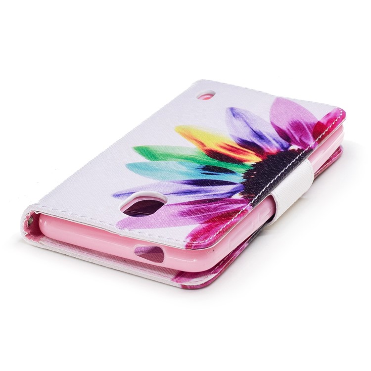 Pattern Printing PU Leather Magnetic Wallet Stand Protective Case for Nokia 2 - Half Sunflower-7