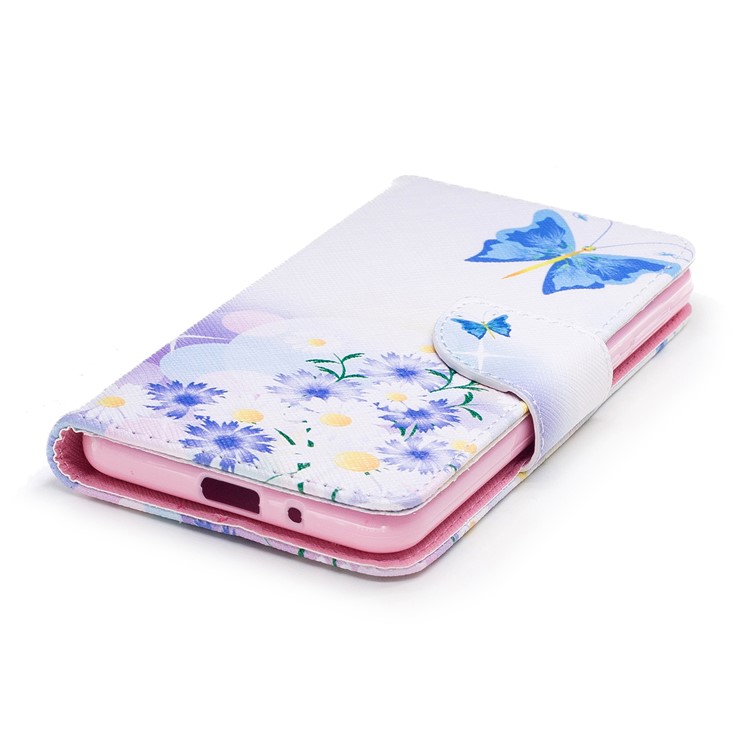 Pattern Printing PU Leather Magnetic Wallet Stand Protective Cover for Nokia 2 - Butterflies and Daisy-6