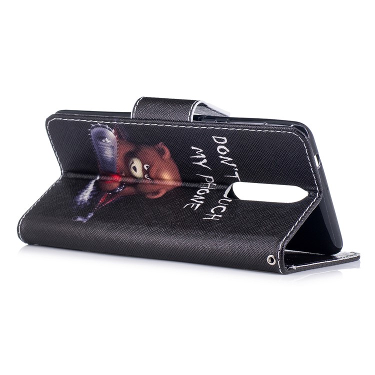 For Nokia 8 Pattern Printing PU Leather Wallet Stand Mobile Cover - Bear with Saw-4