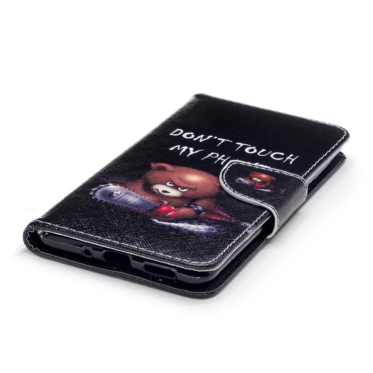For Nokia 8 Pattern Printing PU Leather Wallet Stand Mobile Cover - Bear with Saw-6