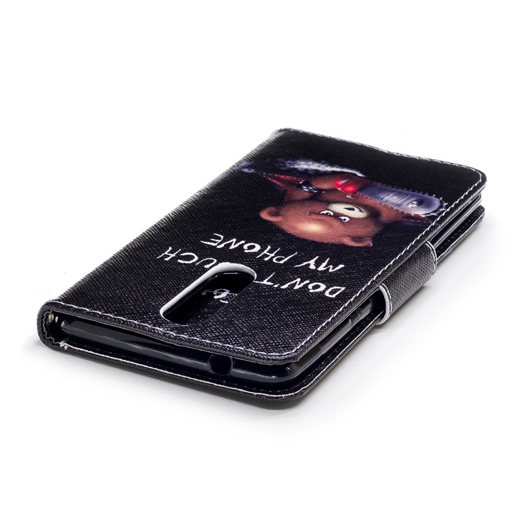 For Nokia 8 Pattern Printing PU Leather Wallet Stand Mobile Cover - Bear with Saw-7