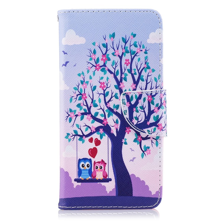 Pattern Printing PU Leather Wallet Stand Cell Phone Casing for Nokia 2 - Owls On Swing-2