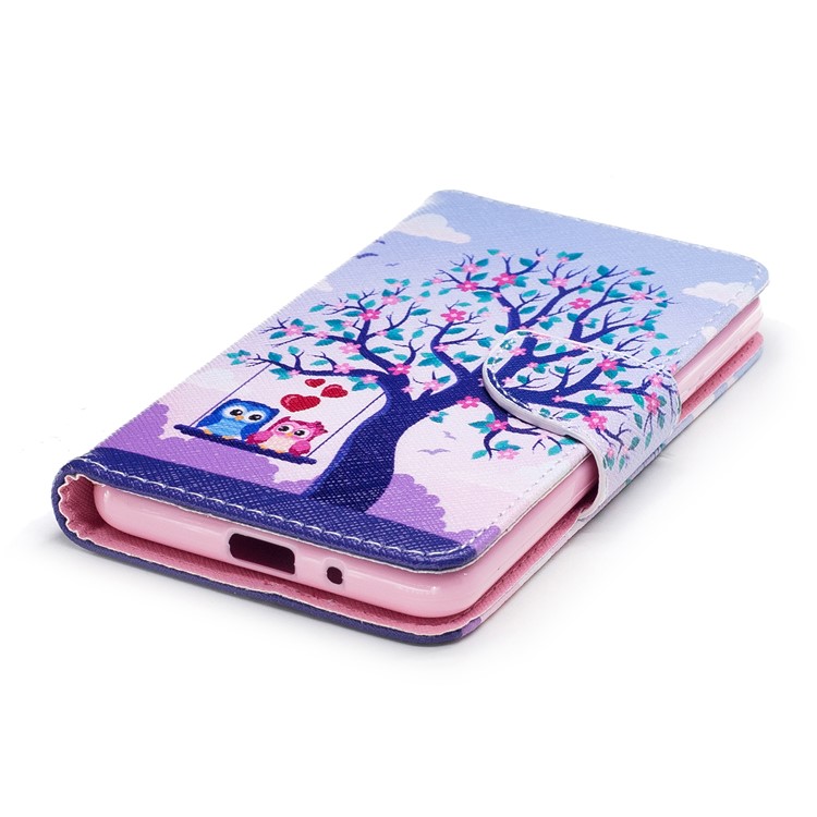 Pattern Printing PU Leather Wallet Stand Cell Phone Casing for Nokia 2 - Owls On Swing-6