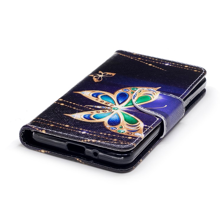 Pattern Printing PU Leather Wallet Stand Cell Phone Casing Cover for Nokia 2 - Butterflies with Diamond-6