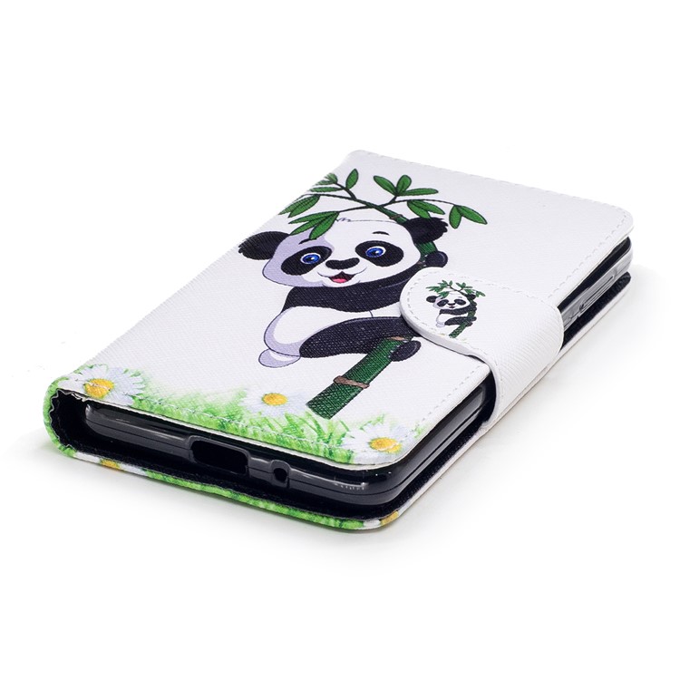 Pattern Printing PU Leather Wallet Stand Phone Cover for Nokia 2 - Panda On Bamboo-6