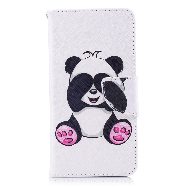 Pattern Printing PU Leather Wallet Stand Phone Case for Nokia 2 - Cute Panda-2