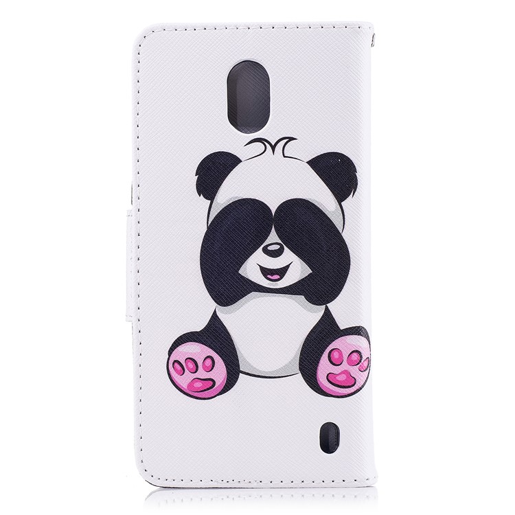 Pattern Printing PU Leather Wallet Stand Phone Case for Nokia 2 - Cute Panda-3