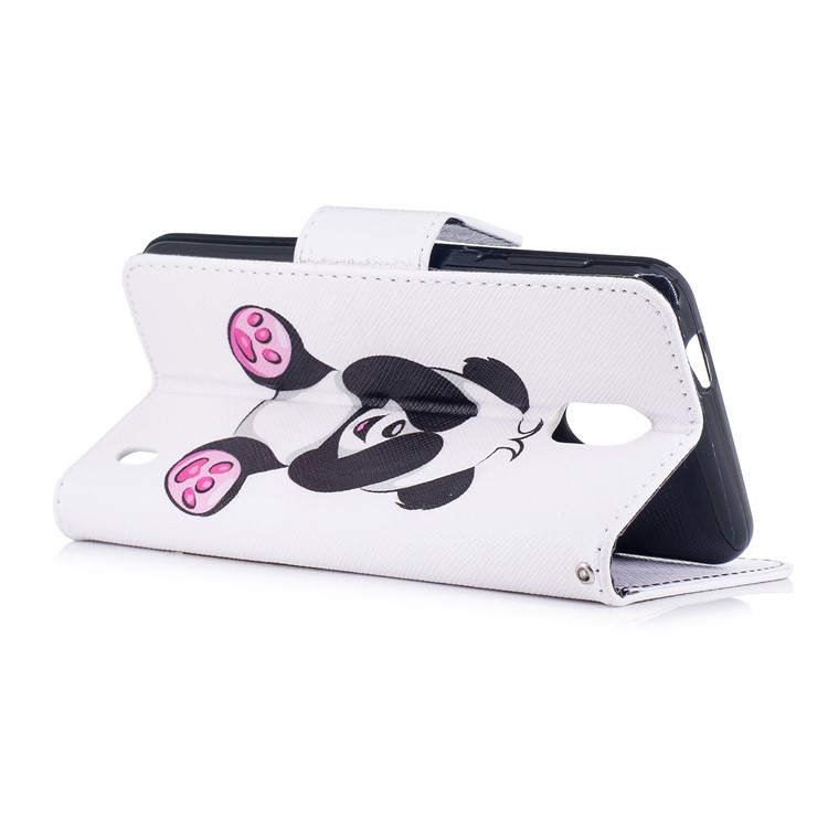 Pattern Printing PU Leather Wallet Stand Phone Case for Nokia 2 - Cute Panda-4