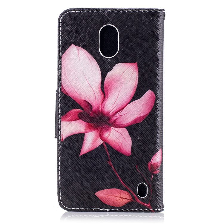 Pattern Printing PU Leather Wallet Stand Mobile Phone Cover for Nokia 2 - Flowers-3