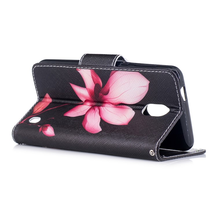 Pattern Printing PU Leather Wallet Stand Mobile Phone Cover for Nokia 2 - Flowers-4