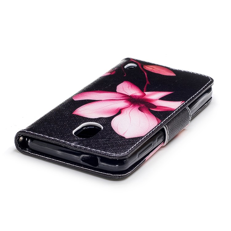 Pattern Printing PU Leather Wallet Stand Mobile Phone Cover for Nokia 2 - Flowers-7