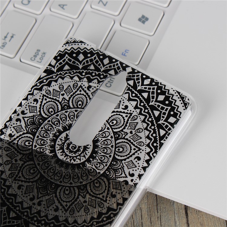 Mandala Pattern PC Back + TPU Frame Hybrid Back Case for Nokia 8 - Black-4