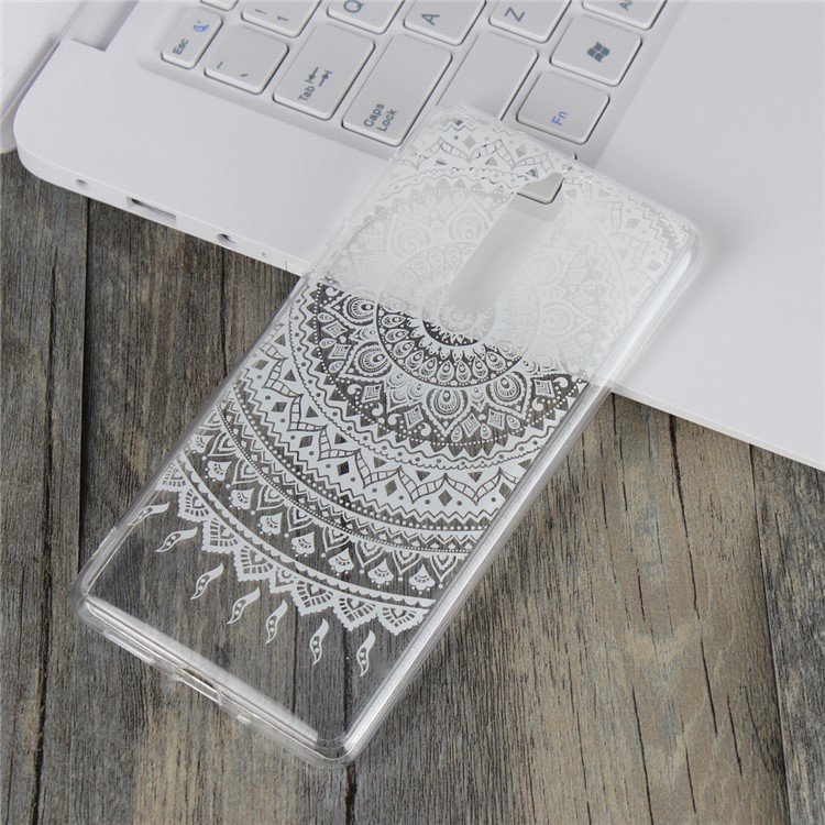 Mandala Pattern PC Back + TPU Frame Hybrid Mobile Phone Cover for Nokia 8 - White-3