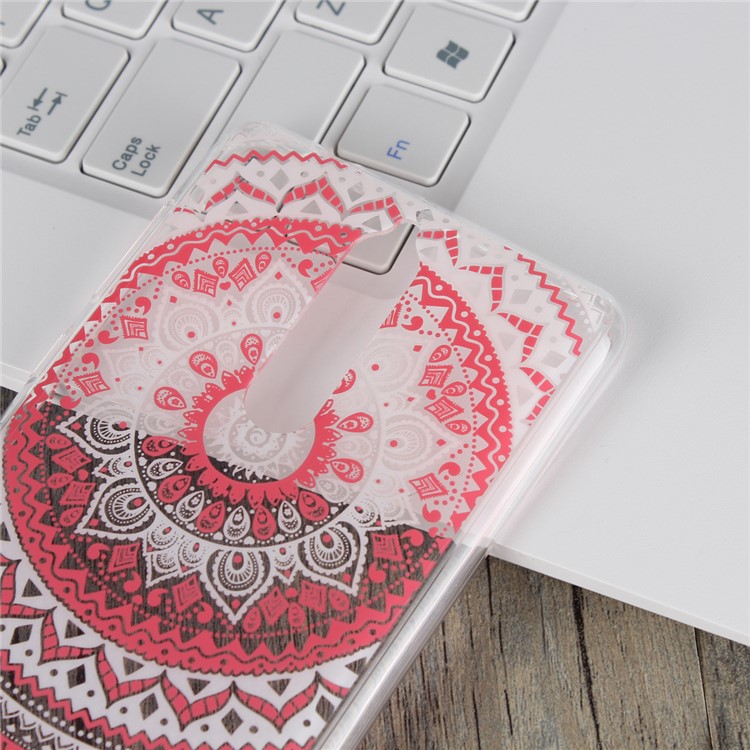 Mandala Pattern PC Back + TPU Frame Hybrid Cell Phone Cover for Nokia 8 - Pink-3