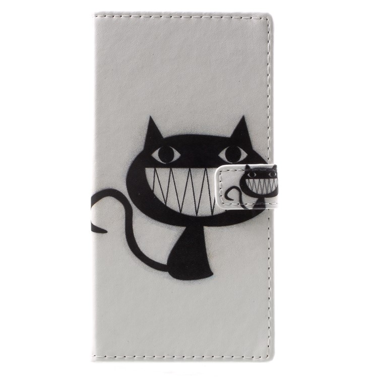 Pattern Printing PU Leather Wallet Cover for Nokia 2 - Grinning Cat-1