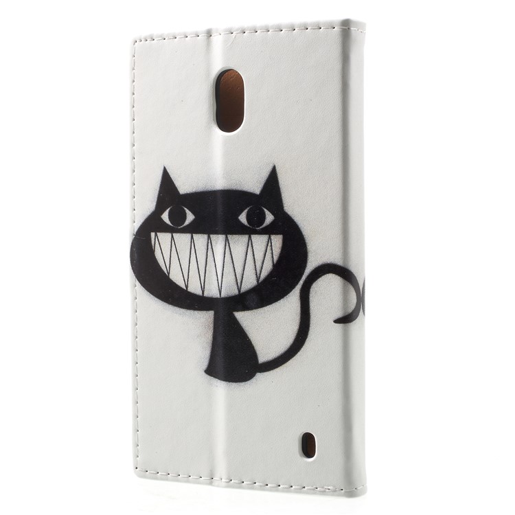 Pattern Printing PU Leather Wallet Cover for Nokia 2 - Grinning Cat-2