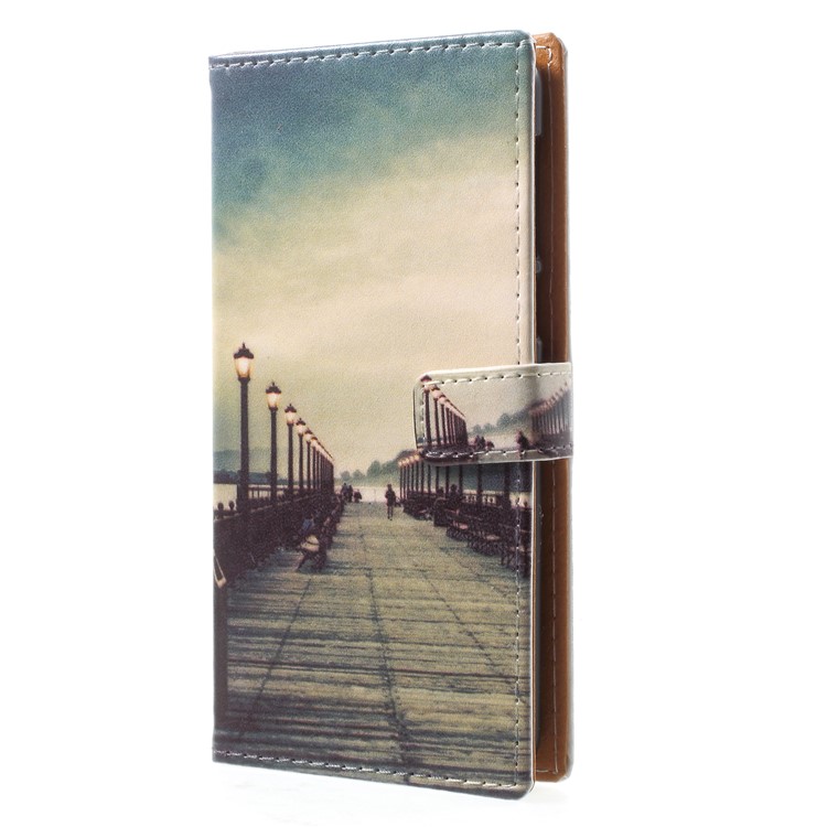 Pattern Printing PU Leather Wallet Shell for Nokia 2 - Dock at Sunset-3