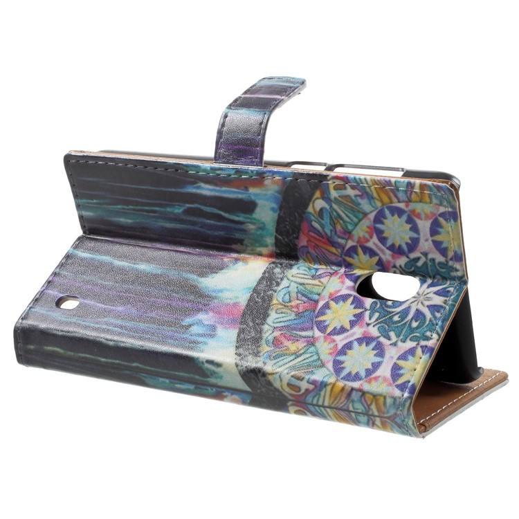 Pattern Printing PU Leather Stand Wallet Phone Shell for Nokia 2 - Dream Catcher-4