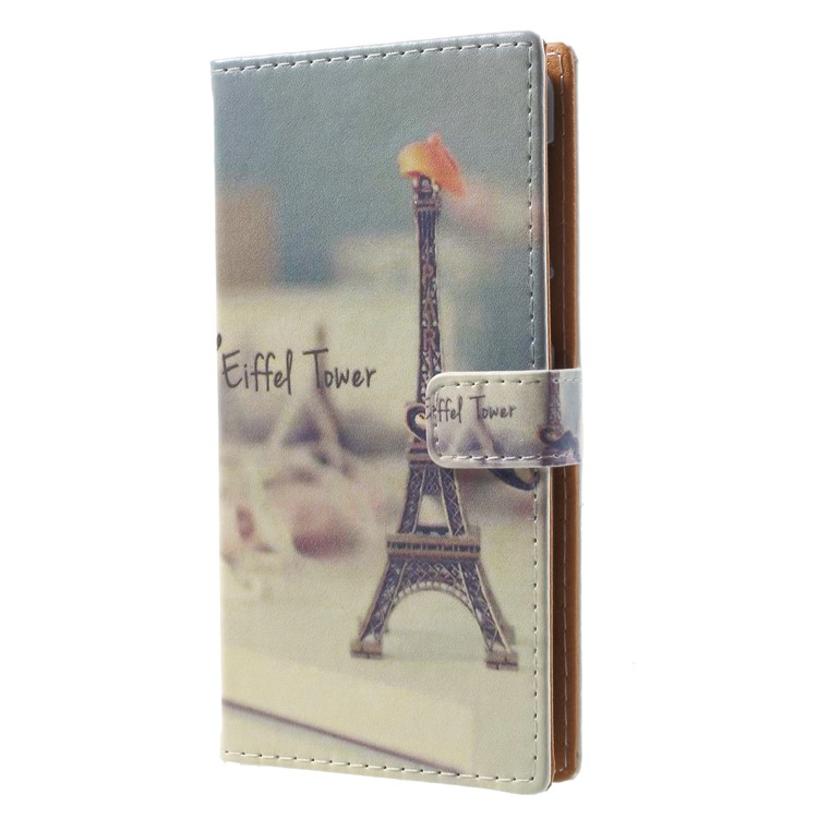 Pattern Printing PU Leather Flip Stand Cell Phone Cover for Nokia 2 - Eiffel Tower and Mustache-3