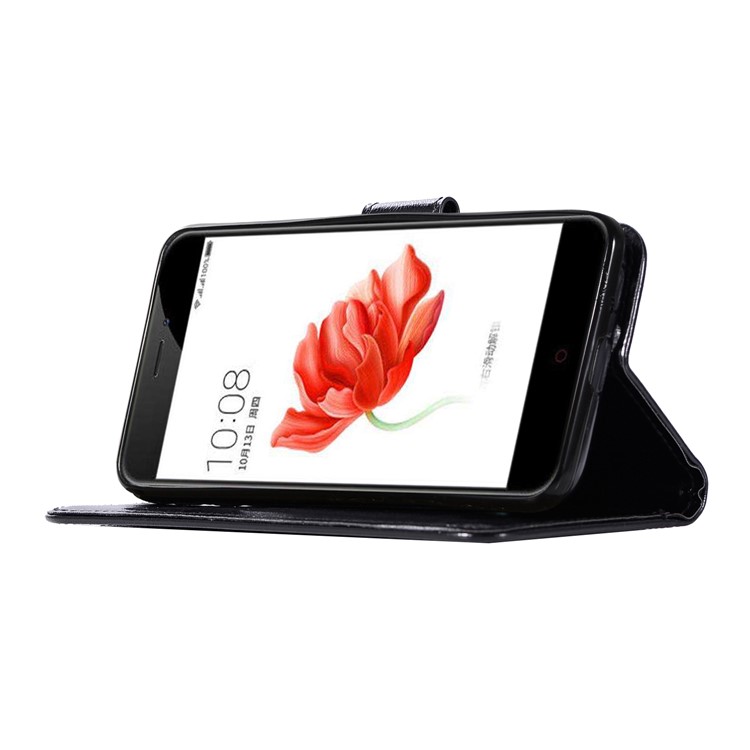 Premium Vintage PU Leather Wallet Protective Case for Nokia 2 - Black-5
