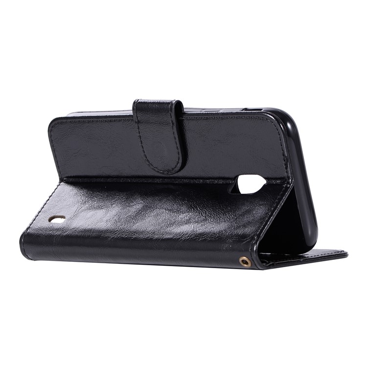 Premium Vintage PU Leather Wallet Protective Case for Nokia 2 - Black-6