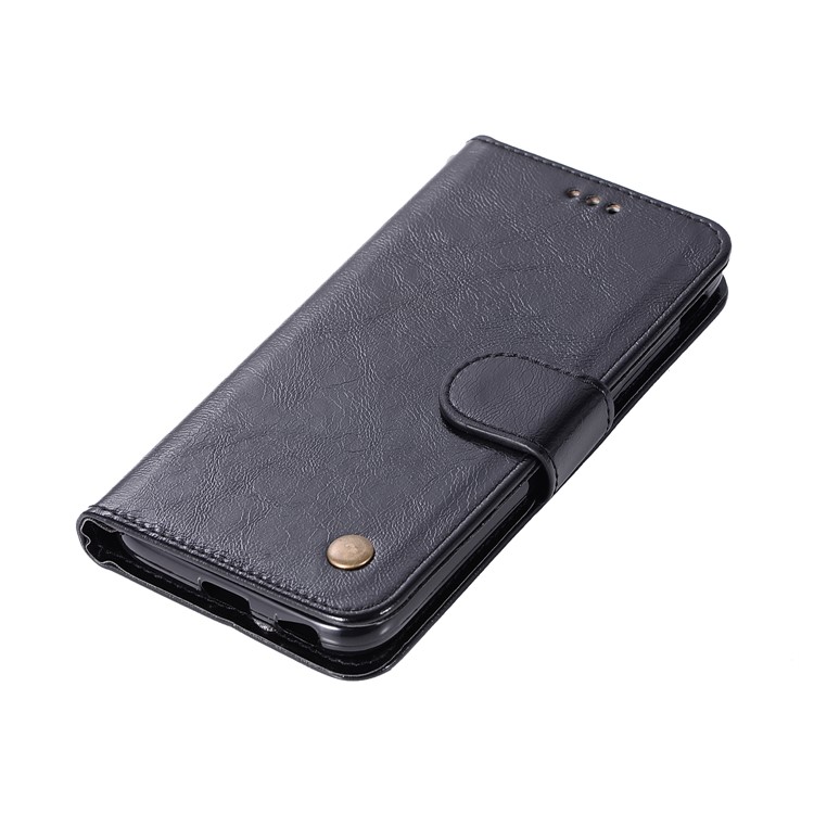 Premium Vintage PU Leather Wallet Protective Case for Nokia 2 - Black-7