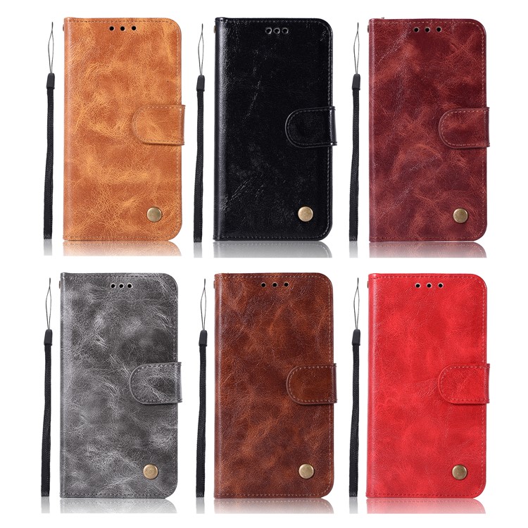 Premium Vintage PU Leather Wallet Protective Case for Nokia 2 - Black-8