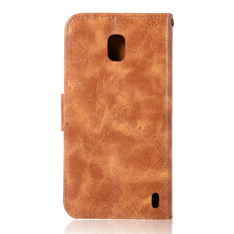 Premium Vintage PU Leather Wallet Protective Casing Cover for Nokia 2 - Brown-3