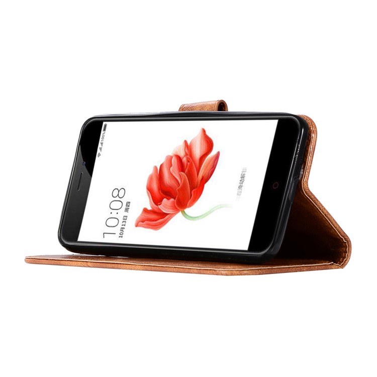 Premium Vintage PU Leather Wallet Protective Casing Cover for Nokia 2 - Brown-5