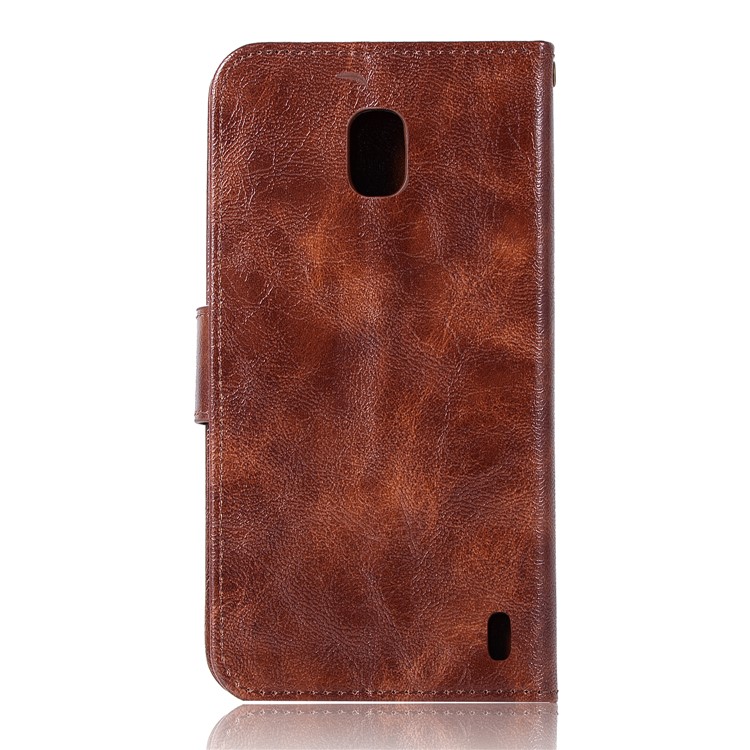 Premium Vintage PU Leather Wallet Mobile Phone Case for Nokia 2 - Coffee-3