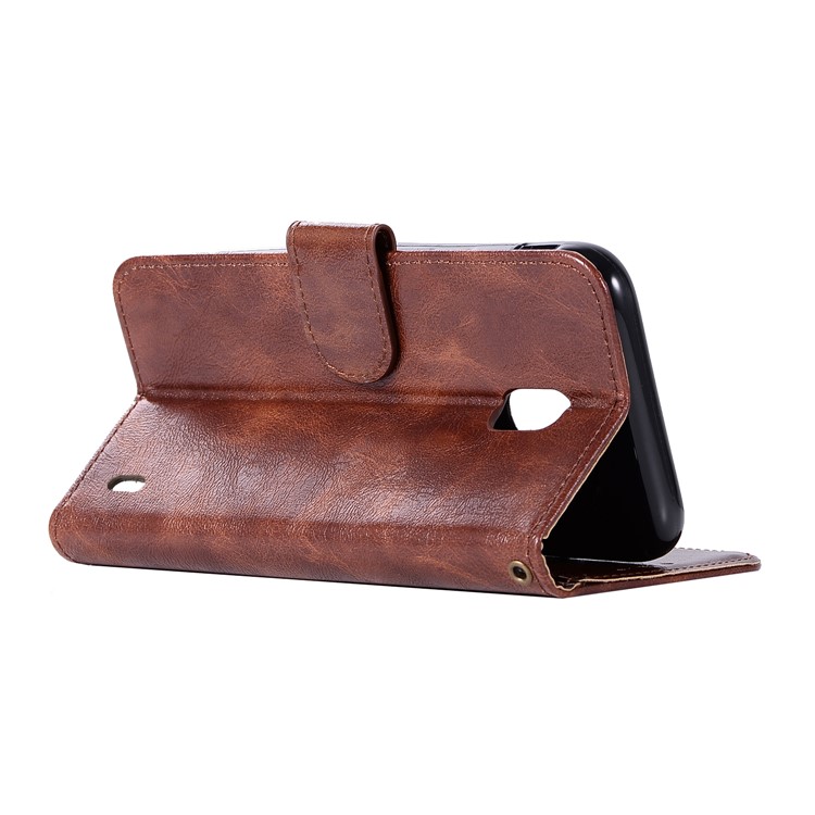 Premium Vintage PU Leather Wallet Mobile Phone Case for Nokia 2 - Coffee-6