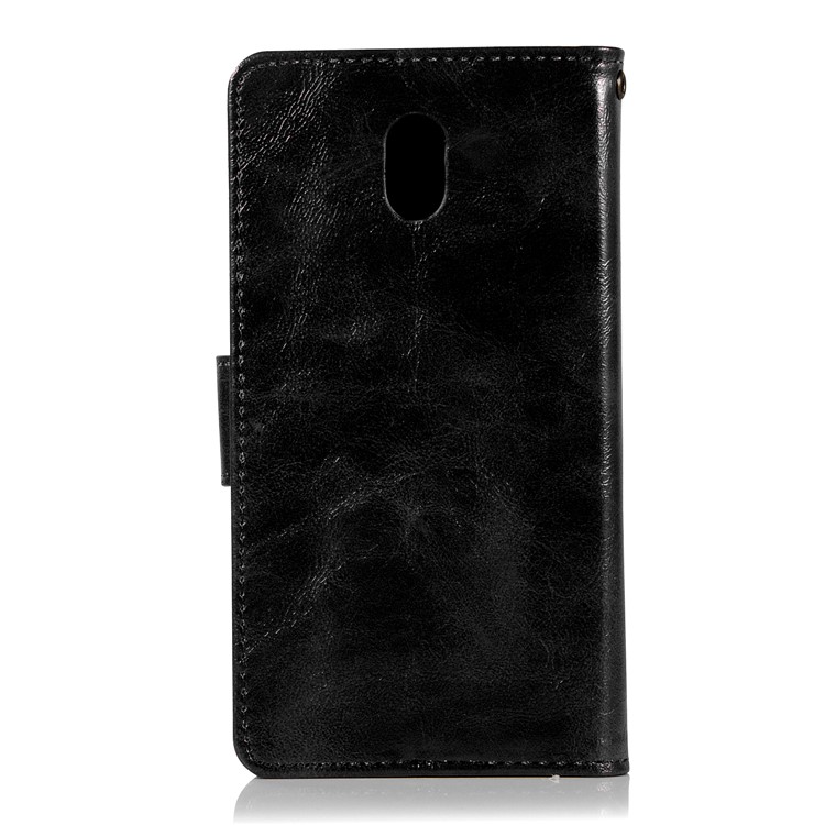 Premium Vintage PU Leather Wallet Stand Case for Nokia 3 - Black-3