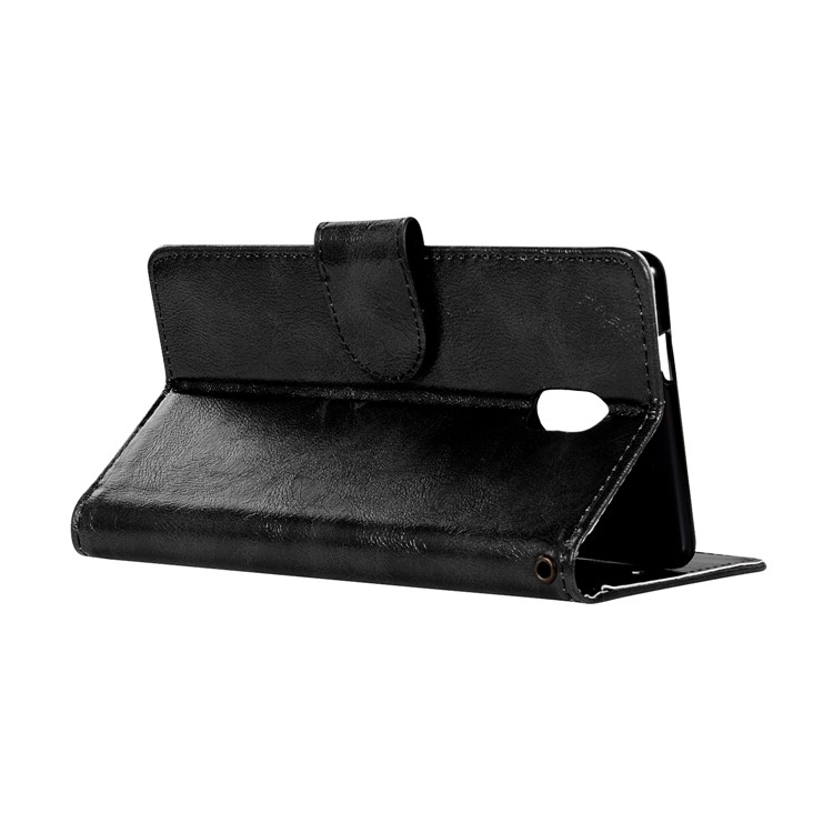 Premium Vintage PU Leather Wallet Stand Case for Nokia 3 - Black-6