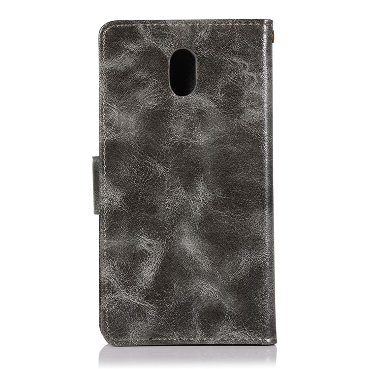 Premium Vintage PU Leather Wallet Stand Casing for Nokia 3 - Grey-3