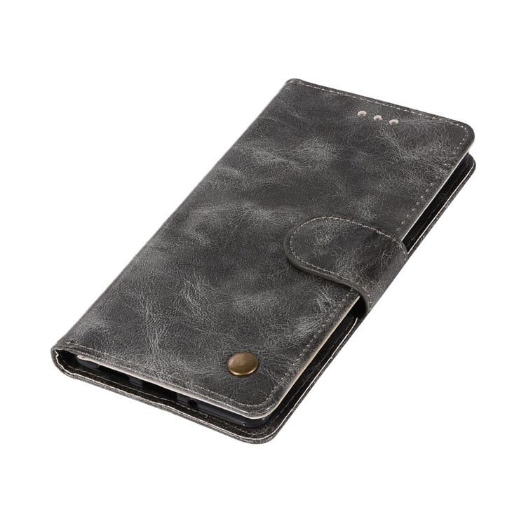 Premium Vintage PU Leather Wallet Stand Casing for Nokia 3 - Grey-7