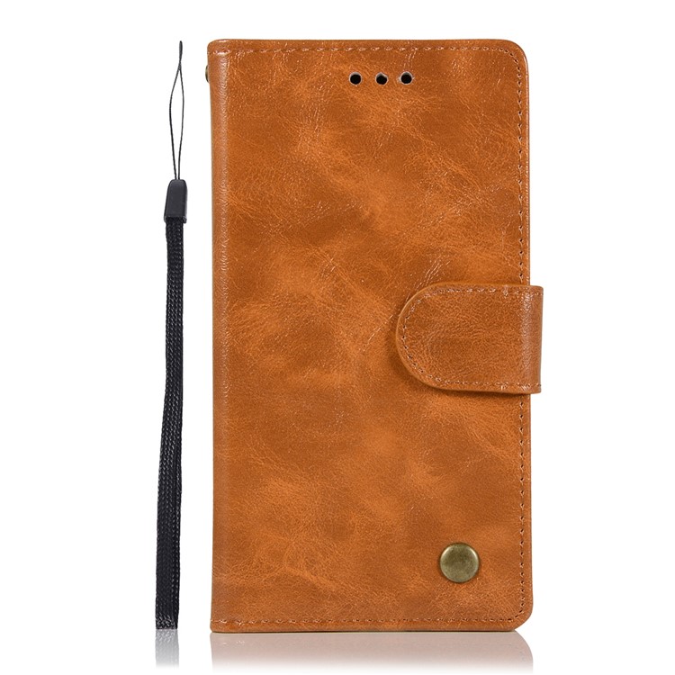 Premium Vintage PU Leather Wallet Stand Casing Cover for Nokia 3 - Brown-2