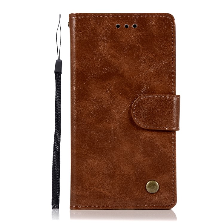 Premium Vintage PU Leather Wallet Stand Casing Shell for Nokia 3 - Coffee-2