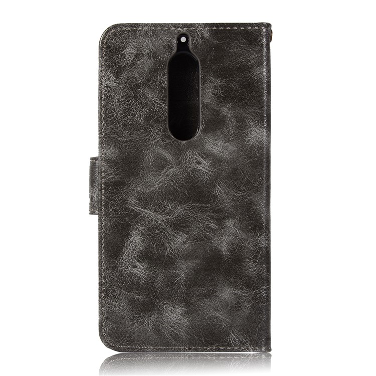 Premium Vintage PU Leather Wallet Cover for Nokia 5 - Grey-3