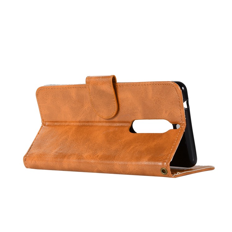 Premium Vintage PU Leather Card Holder Case for Nokia 5 - Brown-6