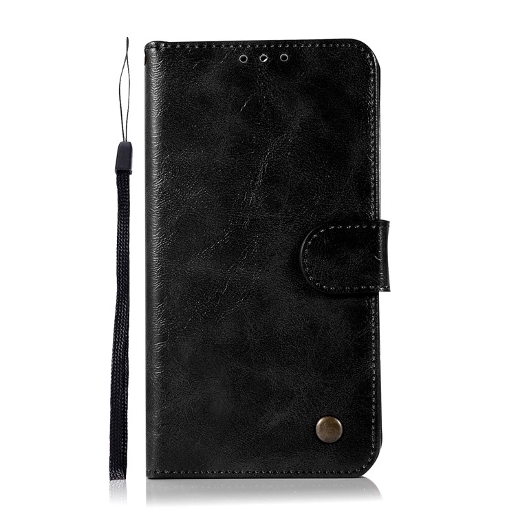 Premium Vintage Leather Wallet Case for Nokia 6 - Black-2