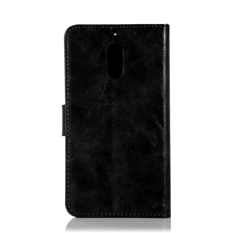 Premium Vintage Leather Wallet Case for Nokia 6 - Black-3