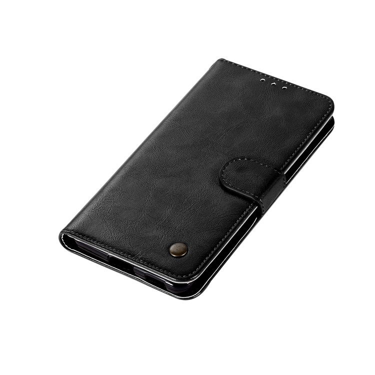 Premium Vintage Leather Wallet Case for Nokia 6 - Black-7