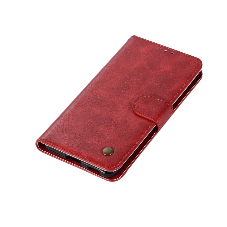 Premium Vintage PU Leather Wallet Case for Nokia 6 - Red-7