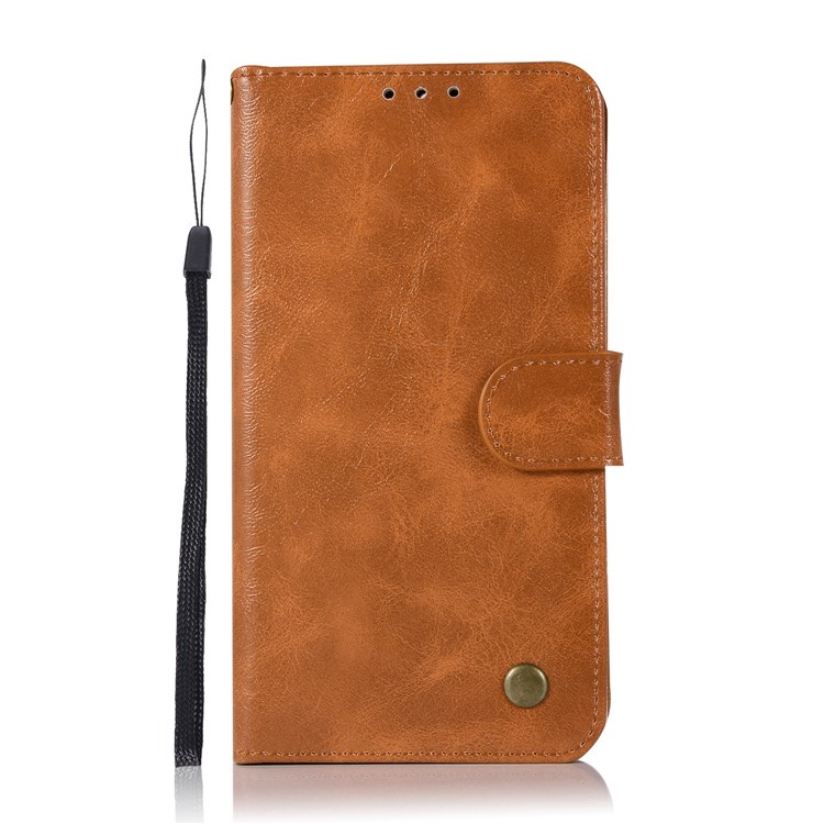 Premium Vintage Leather Wallet Case with Stand for Nokia 6 - Brown-2