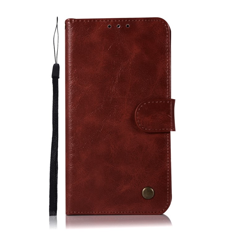 Premium Vintage Leather Wallet Case Cover for Nokia 6 - Wine Red-2
